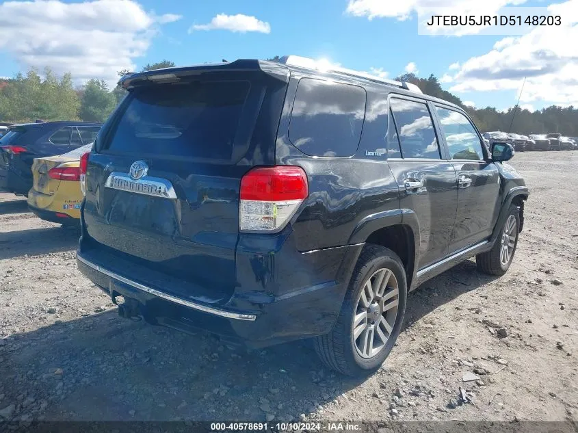 2013 Toyota 4Runner Limited VIN: JTEBU5JR1D5148203 Lot: 40578691