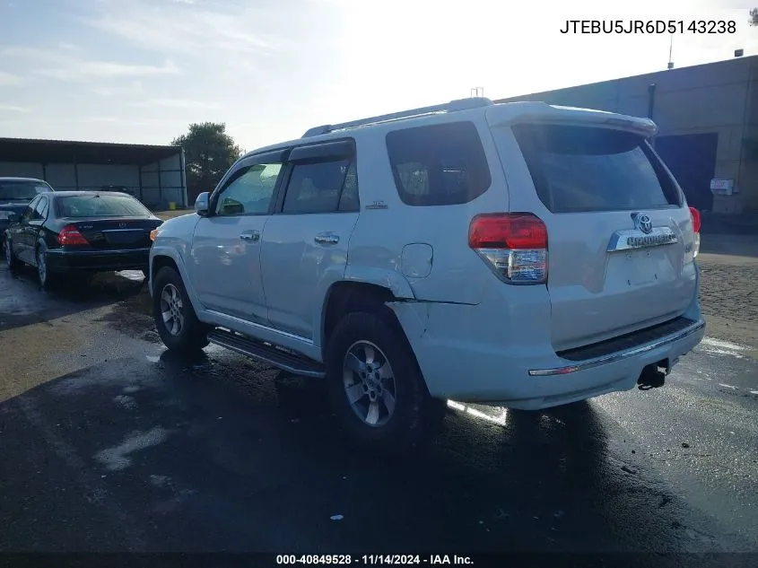 2013 Toyota 4Runner Sr5 VIN: JTEBU5JR6D5143238 Lot: 40849528