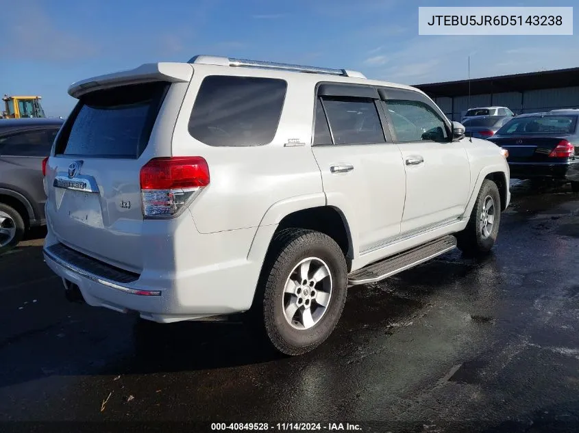 2013 Toyota 4Runner Sr5 VIN: JTEBU5JR6D5143238 Lot: 40849528