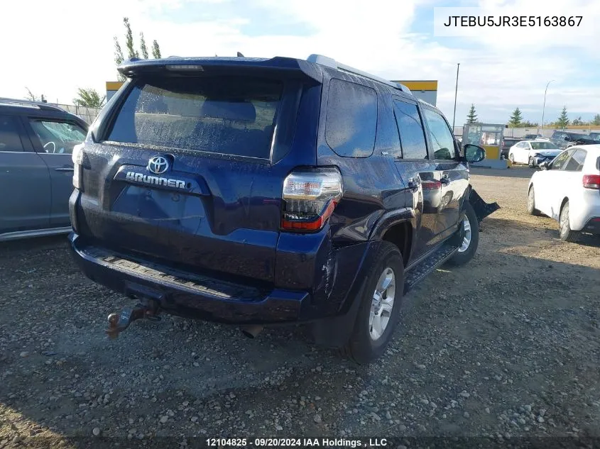 2014 Toyota 4Runner Sr5/Limited/Trail VIN: JTEBU5JR3E5163867 Lot: 12104825