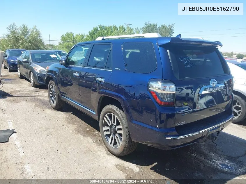 2014 Toyota 4Runner Limited VIN: JTEBU5JR0E5162790 Lot: 40134784