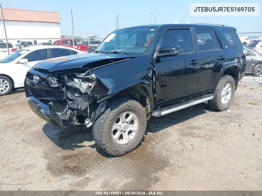 2014 Toyota 4Runner Sr5/Limited/Trail VIN: JTEBU5JR7E5169705 Lot: 40149061