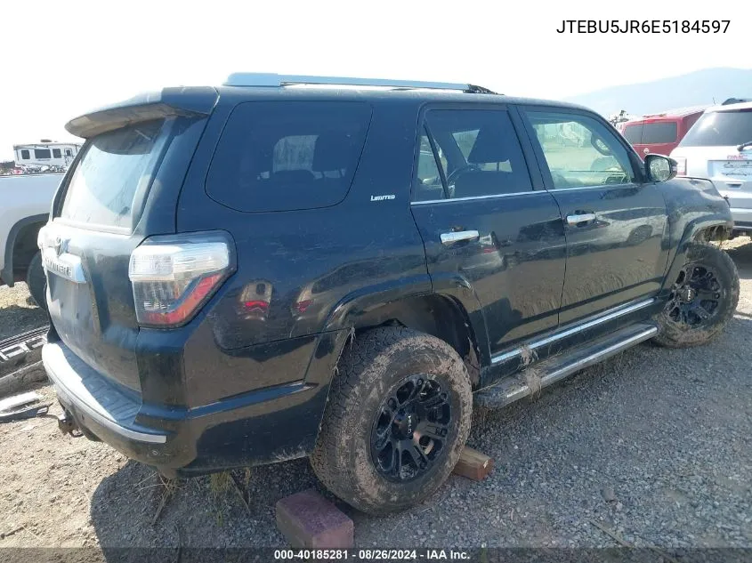 2014 Toyota 4Runner Limited VIN: JTEBU5JR6E5184597 Lot: 40185281