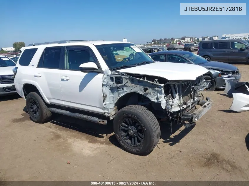 2014 Toyota 4Runner Sr5 VIN: JTEBU5JR2E5172818 Lot: 40190613