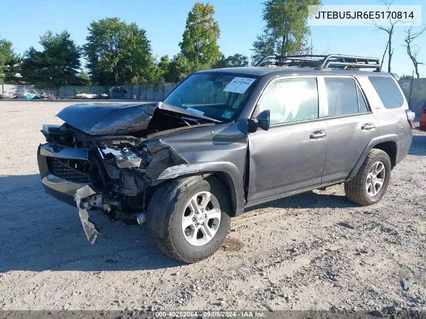 2014 Toyota 4Runner Sr5/Limited/Trail VIN: JTEBU5JR6E5170814 Lot: 40252064