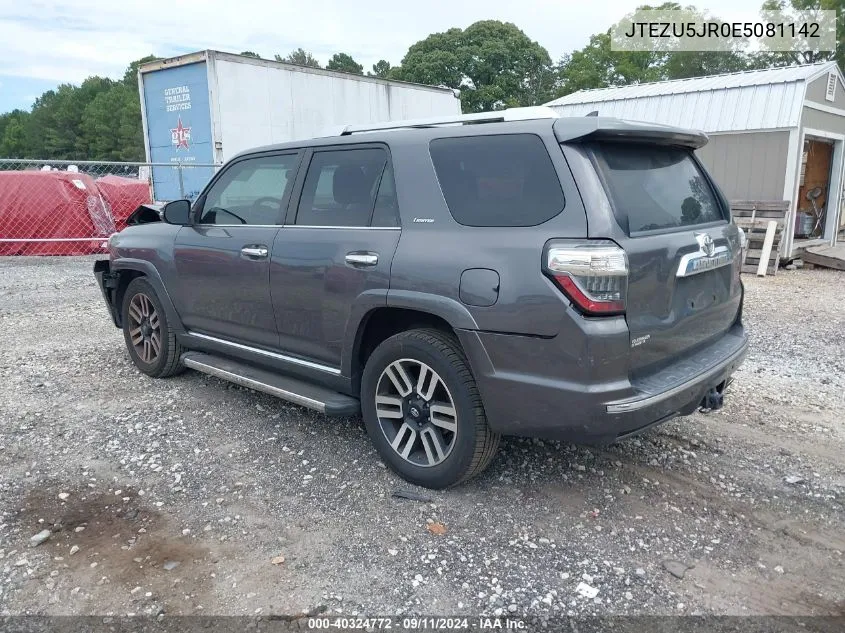 2014 Toyota 4Runner Limited VIN: JTEZU5JR0E5081142 Lot: 40324772