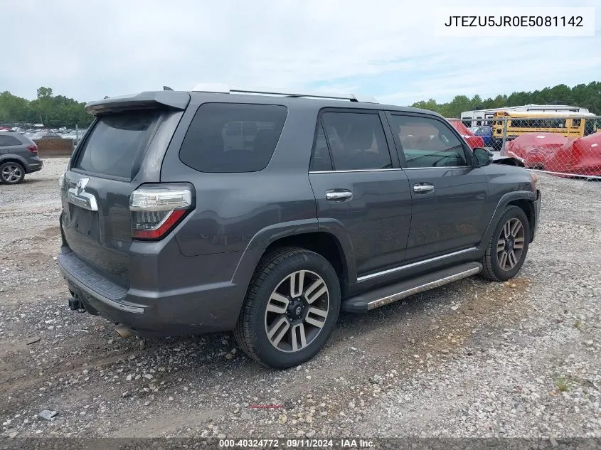 2014 Toyota 4Runner Limited VIN: JTEZU5JR0E5081142 Lot: 40324772