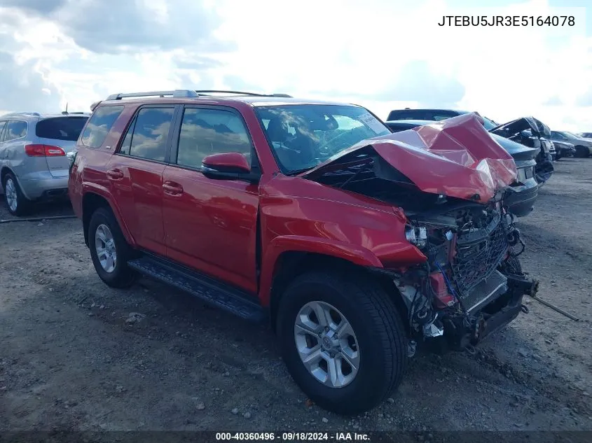 2014 Toyota 4Runner Sr5 Premium VIN: JTEBU5JR3E5164078 Lot: 40360496