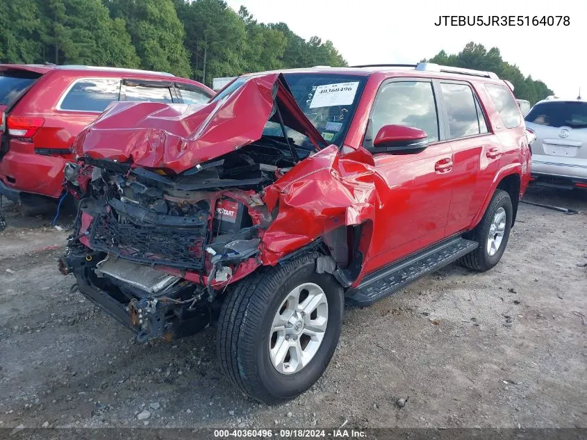 2014 Toyota 4Runner Sr5 Premium VIN: JTEBU5JR3E5164078 Lot: 40360496