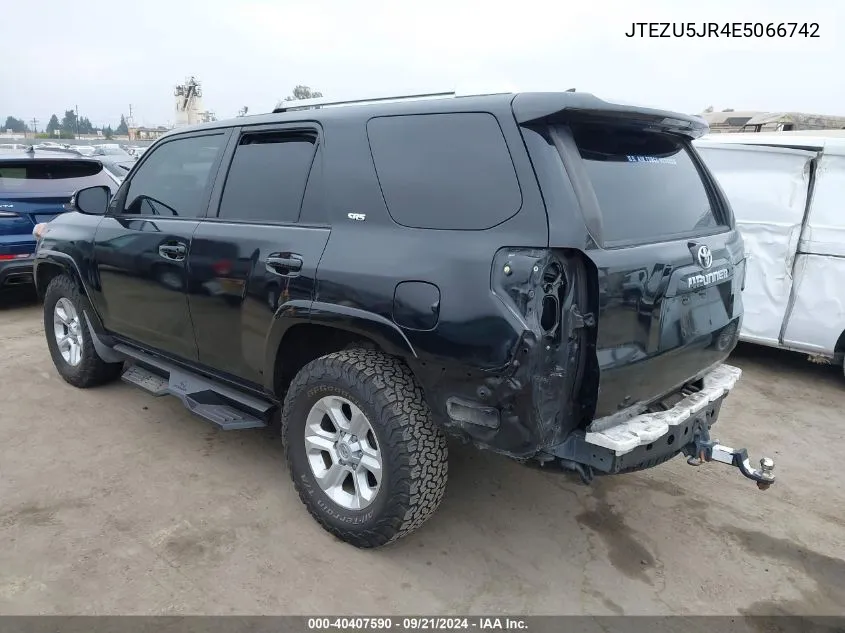 2014 Toyota 4Runner Sr5 Premium VIN: JTEZU5JR4E5066742 Lot: 40407590