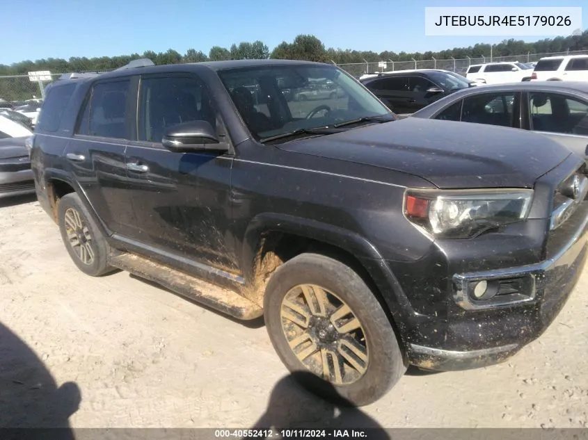 2014 Toyota 4Runner Limited VIN: JTEBU5JR4E5179026 Lot: 40552412