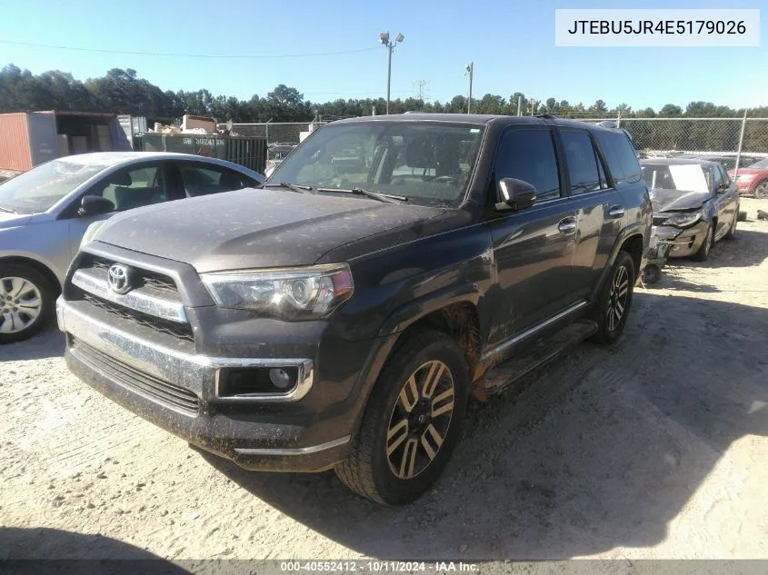 2014 Toyota 4Runner Limited VIN: JTEBU5JR4E5179026 Lot: 40552412