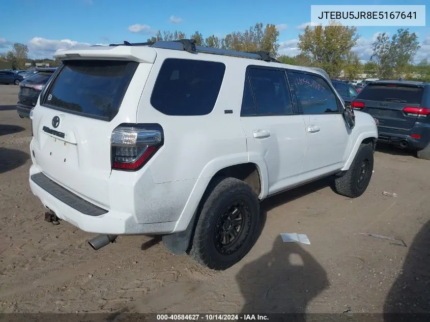 2014 Toyota 4Runner Sr5 Premium VIN: JTEBU5JR8E5167641 Lot: 40584627