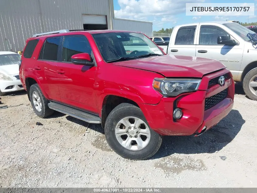 2014 Toyota 4Runner Sr5 VIN: JTEBU5JR9E5170757 Lot: 40637001