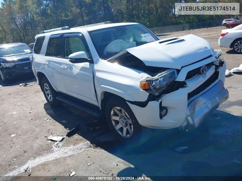 2014 Toyota 4Runner Trail Premium VIN: JTEBU5JR3E5174514 Lot: 40675152