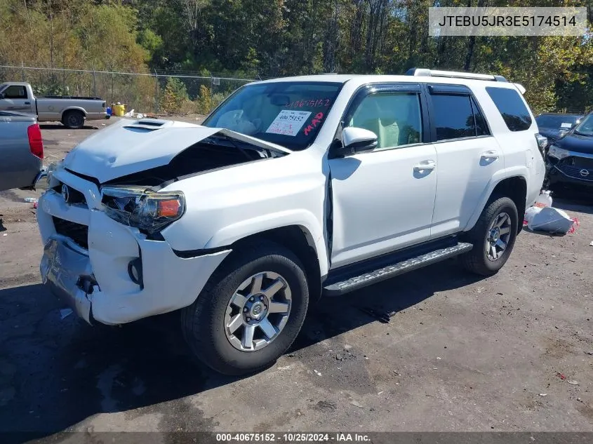 2014 Toyota 4Runner Trail Premium VIN: JTEBU5JR3E5174514 Lot: 40675152