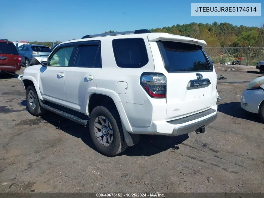 2014 Toyota 4Runner Trail Premium VIN: JTEBU5JR3E5174514 Lot: 40675152