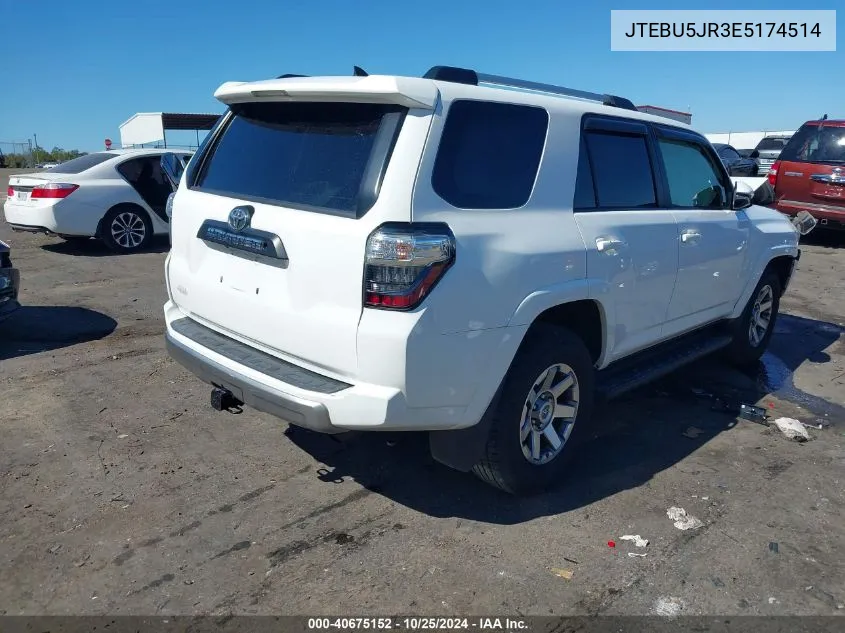 2014 Toyota 4Runner Trail Premium VIN: JTEBU5JR3E5174514 Lot: 40675152