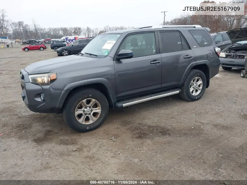 2014 Toyota 4Runner Sr5 VIN: JTEBU5JR2E5167909 Lot: 40780716