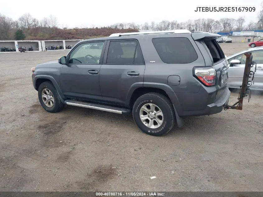 2014 Toyota 4Runner Sr5 VIN: JTEBU5JR2E5167909 Lot: 40780716