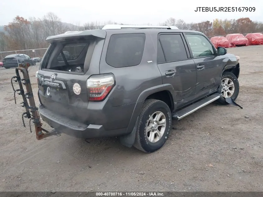 2014 Toyota 4Runner Sr5 VIN: JTEBU5JR2E5167909 Lot: 40780716