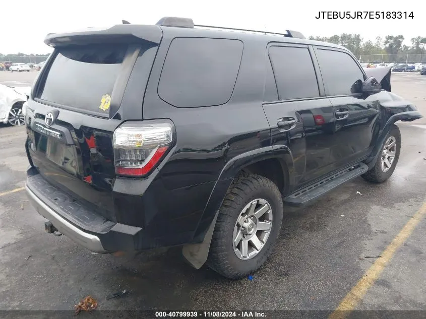 2014 Toyota 4Runner Trail VIN: JTEBU5JR7E5183314 Lot: 40799939