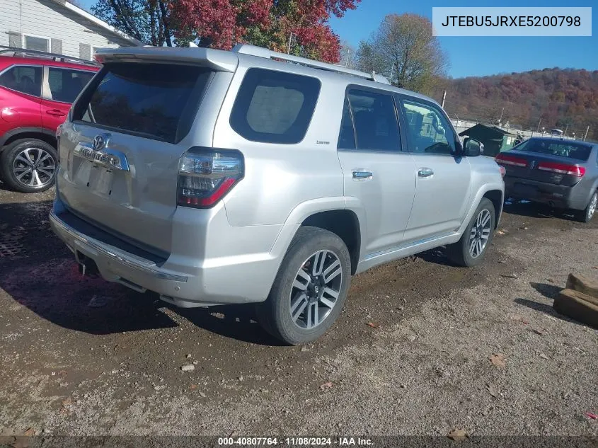 2014 Toyota 4Runner Limited VIN: JTEBU5JRXE5200798 Lot: 40807764