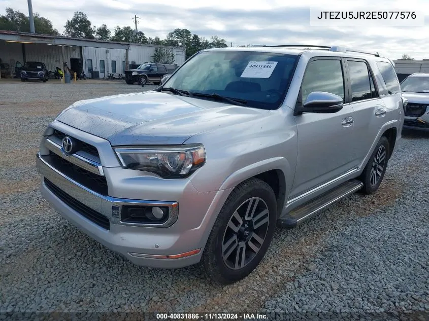 2014 Toyota 4Runner Limited VIN: JTEZU5JR2E5077576 Lot: 40831886