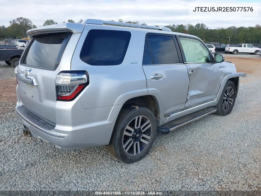 2014 Toyota 4Runner Limited VIN: JTEZU5JR2E5077576 Lot: 40831886