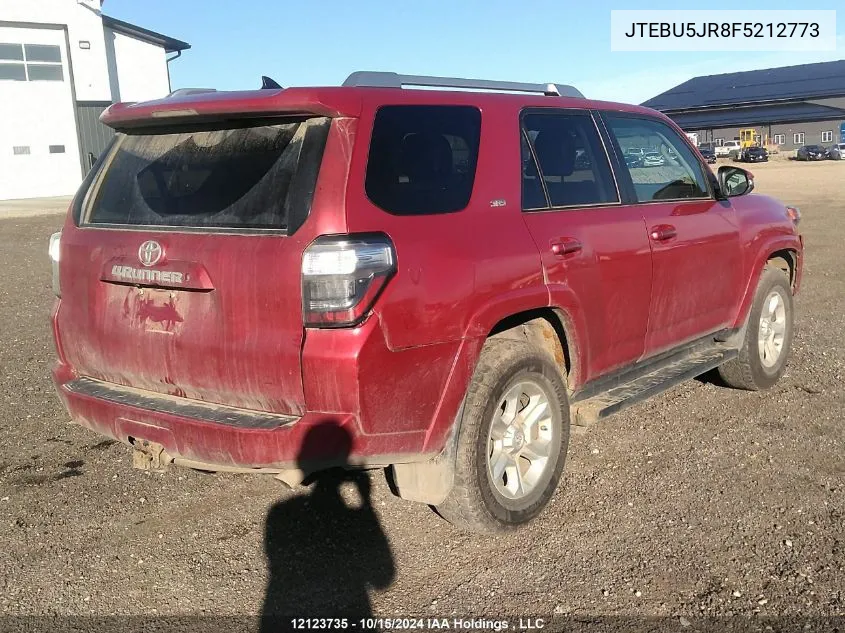 2015 Toyota 4Runner Sr5 V6 VIN: JTEBU5JR8F5212773 Lot: 12123735