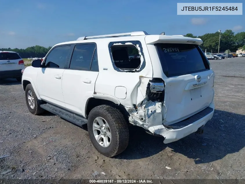 2015 Toyota 4Runner Sr5 VIN: JTEBU5JR1F5245484 Lot: 40039167