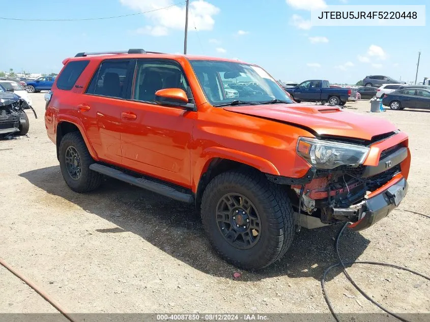 2015 Toyota 4Runner Trd Pro VIN: JTEBU5JR4F5220448 Lot: 40087850