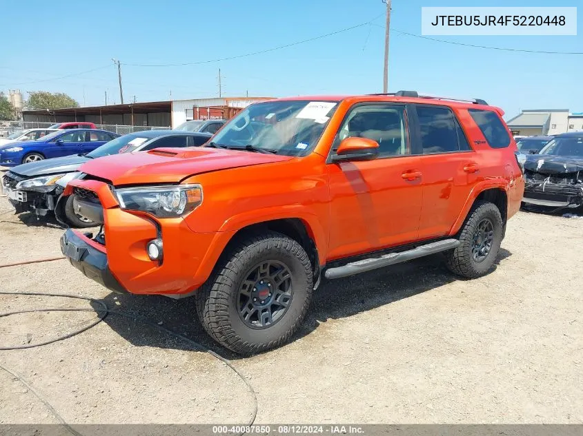 2015 Toyota 4Runner Trd Pro VIN: JTEBU5JR4F5220448 Lot: 40087850