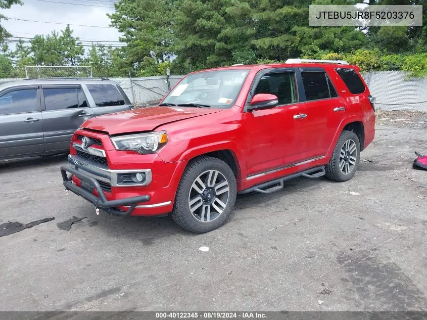 2015 Toyota 4Runner Limited VIN: JTEBU5JR8F5203376 Lot: 40122345