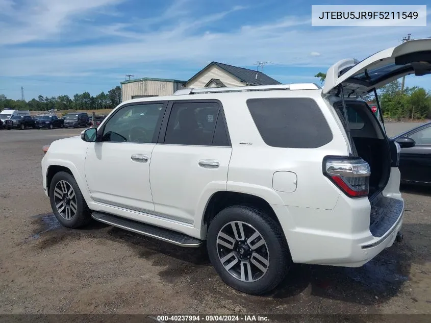 2015 Toyota 4Runner Limited VIN: JTEBU5JR9F5211549 Lot: 40237994