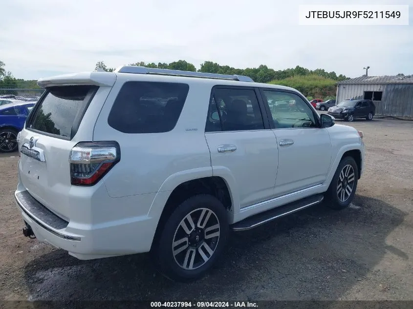 2015 Toyota 4Runner Limited VIN: JTEBU5JR9F5211549 Lot: 40237994