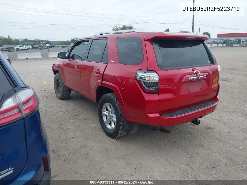 2015 Toyota 4Runner Sr5 Premium VIN: JTEBU5JR2F5223719 Lot: 40313311