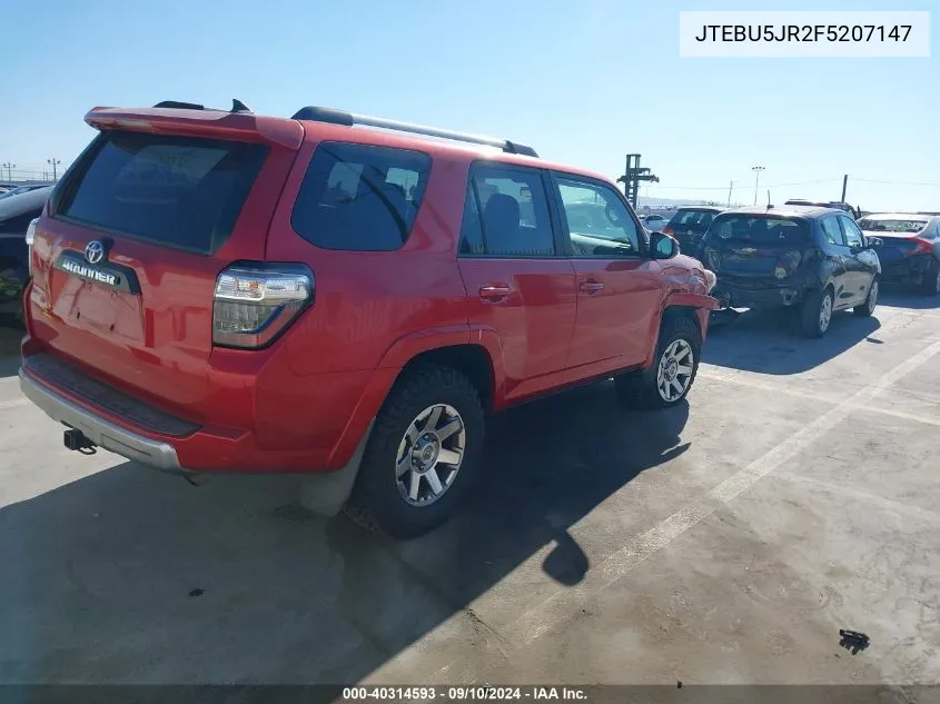 JTEBU5JR2F5207147 2015 Toyota 4Runner Trail