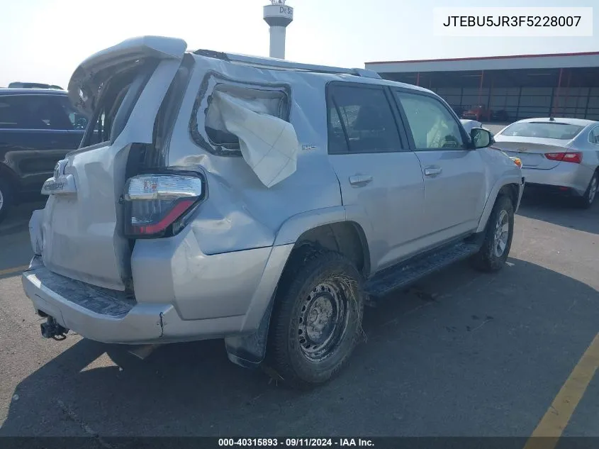 2015 Toyota 4Runner Sr5 Premium VIN: JTEBU5JR3F5228007 Lot: 40315893