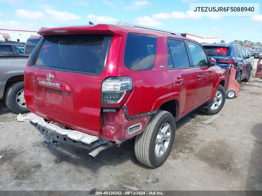 2015 Toyota 4Runner Sr5 VIN: JTEZU5JR6F5088940 Lot: 40330252