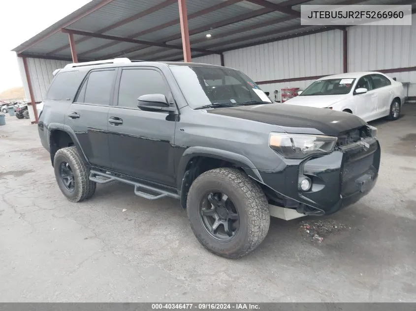 2015 Toyota 4Runner Sr5 VIN: JTEBU5JR2F5266960 Lot: 40346477