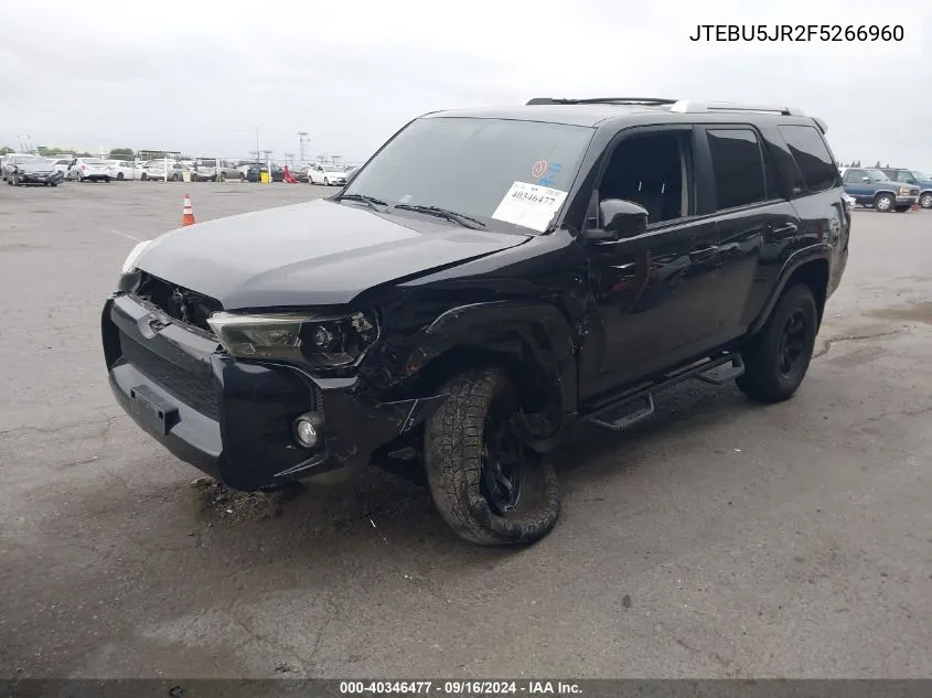 2015 Toyota 4Runner Sr5/Limited/Trail/Trd Pro VIN: JTEBU5JR2F5266960 Lot: 40346477