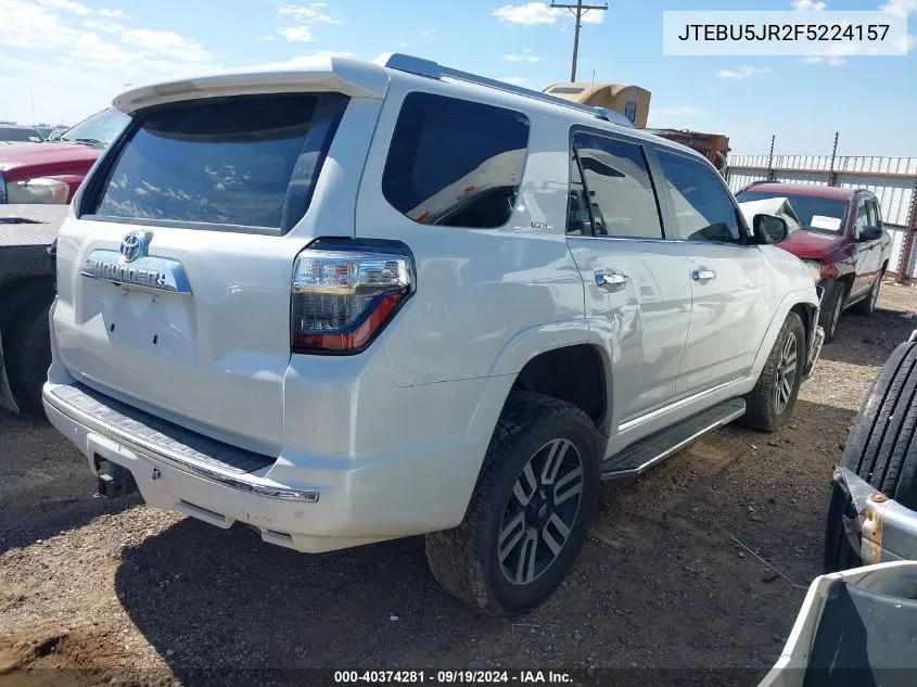 2015 Toyota 4Runner Limited VIN: JTEBU5JR2F5224157 Lot: 40374281