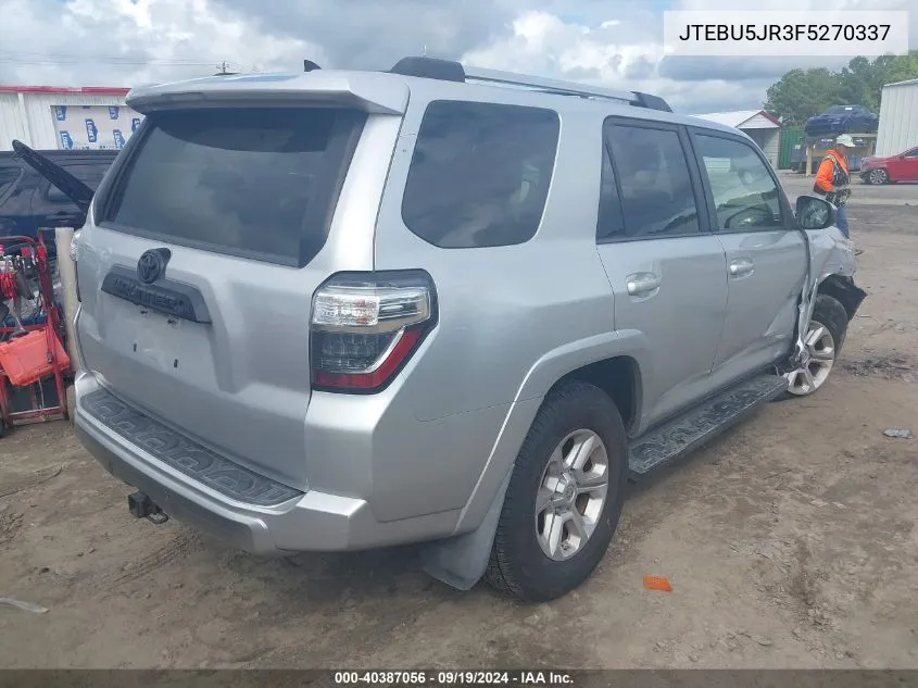 2015 Toyota 4Runner Trail VIN: JTEBU5JR3F5270337 Lot: 40387056