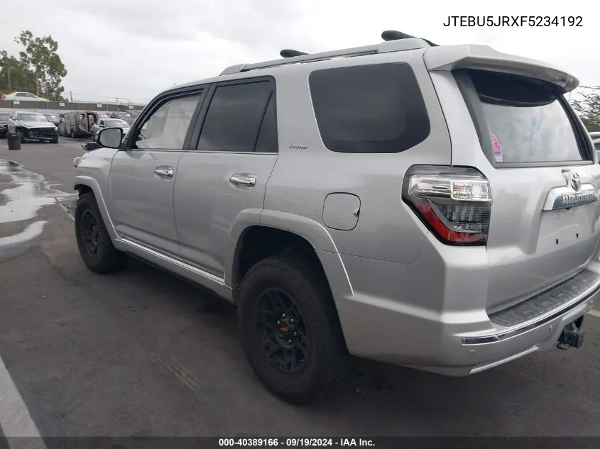 2015 Toyota 4Runner Limited VIN: JTEBU5JRXF5234192 Lot: 40389166