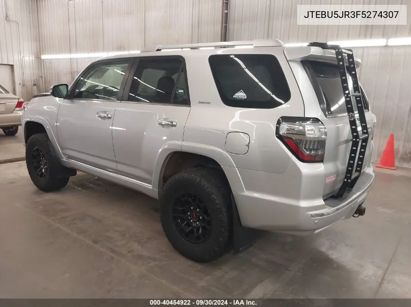 2015 Toyota 4Runner Limited VIN: JTEBU5JR3F5274307 Lot: 40454922