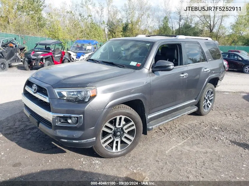 2015 Toyota 4Runner Limited VIN: JTEBU5JR7F5252911 Lot: 40461100