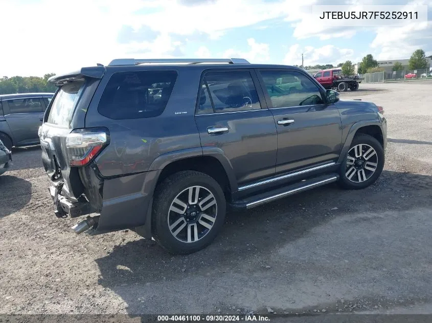 2015 Toyota 4Runner Limited VIN: JTEBU5JR7F5252911 Lot: 40461100