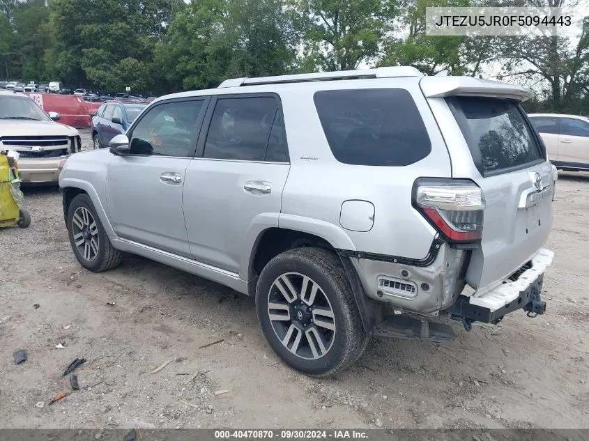 JTEZU5JR0F5094443 2015 Toyota 4Runner Limited