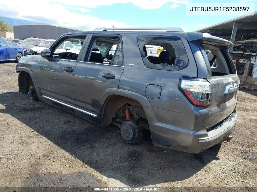 2015 Toyota 4Runner Limited/Sr5/Sr5 Premium/Trail/Trail Premium/Trd Pro VIN: JTEBU5JR1F5238597 Lot: 40471935